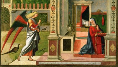 La Anunciación (detalle) de Vittore Carpaccio